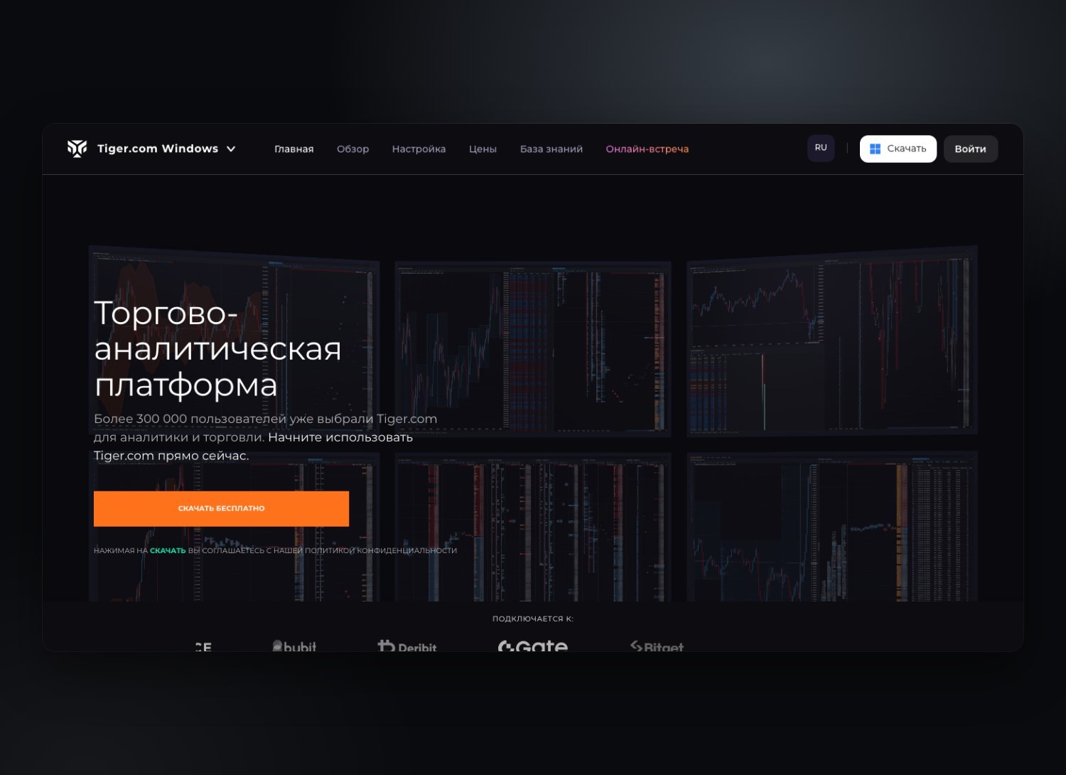 Tiger.com — экран 1