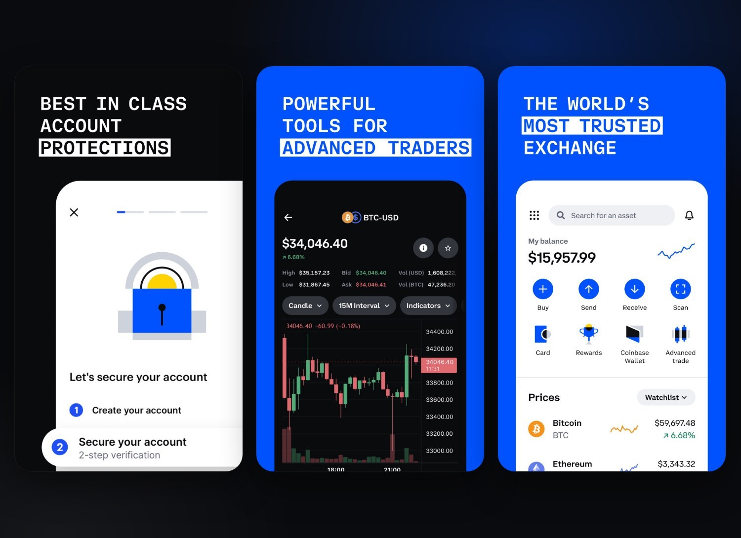 Coinbase — экран 1